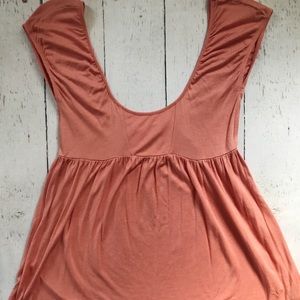 Light coral flowing blouse